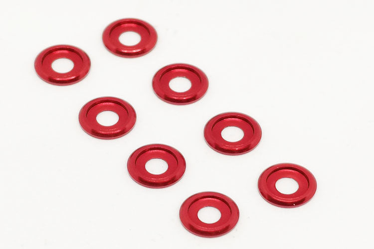 BE6311R 3mm Vite a bottone/a testa cilindrica Rondelle in alluminio anodizzato Rosso