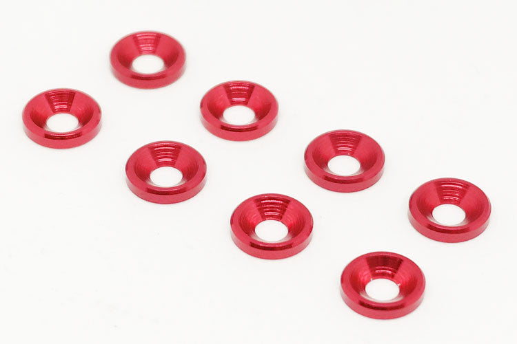 BE6301R 3mm Countersunk Aluminium Anodised Washers Red